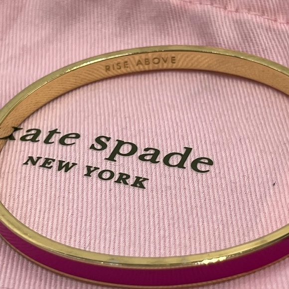 Kate Spade Rise Above Inspirational‎ Hot Pink Gold Plated Bangle Bracelet - Picture 4 of 7